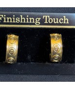 FINISHING TOUCH Vintage Gold-Tone Clip-On Hoop Earrings With Embossed Aigner "A" - $17.99