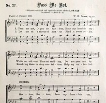 1883 Gospel Hymn Pass Me Not Sheet Music Victorian Religious Church ADBN1jjj - $14.99