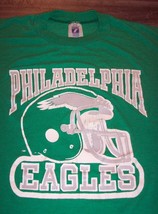 Vintage 1980&#39;s Philadelphia Eagles Nfl Football T-Shirt Mens Small Kelly Green - £99.52 GBP