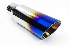 Exhaust Tip 4.00" Dia OD 3.00" Dia ID X 12.00" Long 3.00" Inlet Slant Double Wal - £54.60 GBP