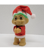 Vintage Christmas Russ Troll Hugger Santa Elf Hat Green Hair 4&quot; With Hat - $18.33 CAD