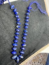Rondelle beads Lapis Lazuli unpolished handmade 12-15mm matte strand 16 &quot; 1PC - £19.50 GBP