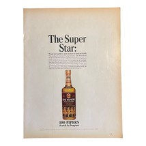 1966 Seagrams 100 Pipers Scotch Whiskey Vintage Print Ad The Super Star - £8.25 GBP