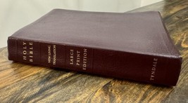 Holy Bible Nlt Tyndale New Living Translation Large Print Burgandy Leather 1996 - £27.45 GBP