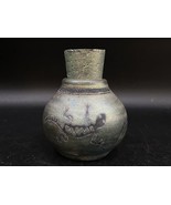 J. Diller Raku Southwestern Art Pottery Vase Jar Gecko Lizard Cork Stopper - £21.78 GBP