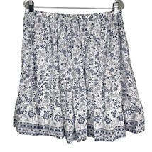 Ellos Skirt Floral White Blue 20W Lined Lightweight Summer - £19.66 GBP