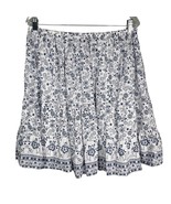 Ellos Skirt Floral White Blue 20W Lined Lightweight Summer - £19.69 GBP