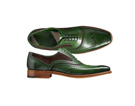 Oxford Brogue Two Tone square Toe Wing Tip Lace Up Contrast Sole Leather Shoe - £129.10 GBP