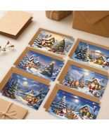6 Christmas Cards with Santa Clause, Christmas Tree, And House Designs - €8,49 EUR