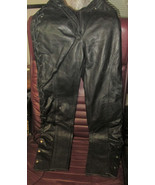 Harley Davidson Womens Motorcycle Leather Pants Laced &amp; Snaps Size 8 - £59.44 GBP