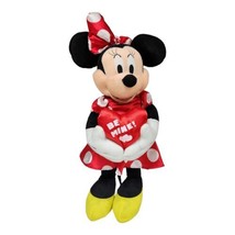 Minnie Mouse 25&quot; Valentine&#39;s Day Plush Disney Be Mine Heart Polka Dot Dress - $23.01