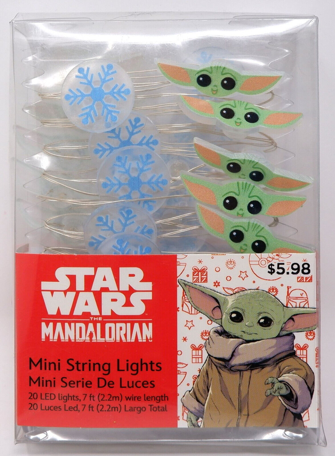 DISNEY A24062 STAR WARS THE MANDALORIAN MINI LIGHTS GROGU SNOWFLAKES - NEW! - $7.48