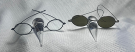 Antique Wire Rim Tinted Round And Clear Oval Lens Optical Eye Glasses Sp... - $29.95