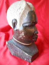 Collectible Vintage AFRICAN Zimbabwe Stone Sculpture WOMAN &quot;Head Bust&quot; Statue - £50.95 GBP