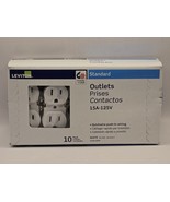 Leviton (10-Pack) Standard Duplex Outlet White 15A-125V 5320-WMP NEW - $339.66 MXN