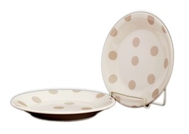 Kate Spade New York All in Good Taste Deco Dot Beige 2-piece Salad Plate Set New - £29.98 GBP