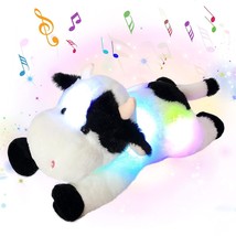 Led Musical Stuffed Cow Plush Toy Farm Animals Light Up Diary Cow With Night Lig - £36.37 GBP