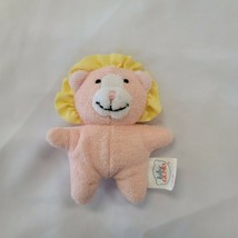Baby Gund Small Mini Miniature Pink Yellow Lion Terry Crinkle Toy  - $19.79