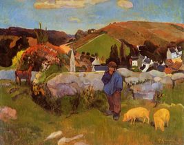 Artebonito Paul Gauguin The Swineherd Britany Giclee Ltd Edition - £51.35 GBP