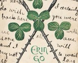 1907 Erin Go Bragh St. Patricks Day Postcard Embossed Clover T19 - $5.14