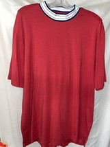 johnnie-O Size Large Malibu Red Fringe Collar Short Sleeve Polo Shirt - LOW $ - £20.67 GBP