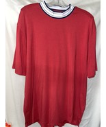 johnnie-O Size Large Malibu Red Fringe Collar Short Sleeve Polo Shirt - ... - £20.26 GBP