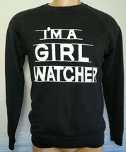 Levi&#39;s Vintage Clothing LVC Sweatshirt Mens S Raglan I&#39;m a Girl Watcher Black  - £41.57 GBP