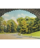 c1930 Gordon Park Beauty Spot Cleveland Ohio Linen Postcard Arch Roadway... - £13.57 GBP
