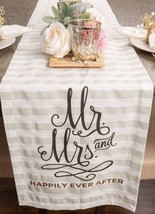 1 Fabric Indoor Printed Table Runner (14&quot;x72&quot;) Mr. &amp; Mrs.,Happily Ever After,Dii - £14.23 GBP