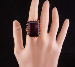 HUGE Ring / Amethyst costume ring / Vintage statement setting / February... - $195.00