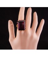 HUGE Ring / Amethyst costume ring / Vintage statement setting / February... - $195.00