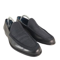 COACH Leatherware Men&#39;s 9.5D Slip-On Loafer Dress Shoes, Black Leather &amp; Fabric - $48.38