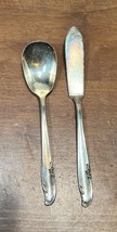 Wm Rogers Mfg Co Allure Teatime Silver plate sugar spoon &amp; butter knife - £15.95 GBP