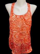 Trina Turk  Top Lala Silk Orange And White Zebra Animal Print Razor Back... - £14.57 GBP