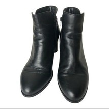 Vintage David Tate Black Leather Heel Ankle Bootie Size 12M - £50.44 GBP