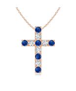 ANGARA 1.37 Ct Natural Blue Sapphire Pendant With Diamond in 14K Gold (AAA) - $3,371.78