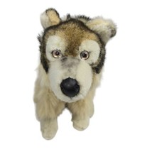 Jaag Plush Timber Wolf Husky Realistic Stuffed Animal Toy 2011 9&quot; - £8.33 GBP