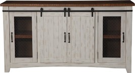 Antique White And Aged Distressed Pine Martin Svensson Home Taos 70&quot; Tv Stand. - £461.44 GBP