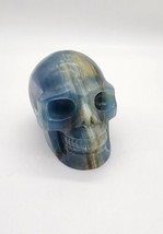 Blue Onyx Skull, Hand Carved Onyx Skull, 1 Pound 11 Oz Blue Onyx Skull P... - £116.09 GBP