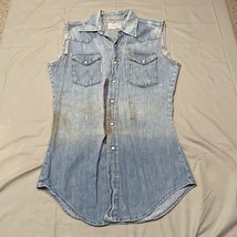 Vintage Wrangler Shirt Vest Distressed South Texas Truckers 36 chest - $454.59 MXN