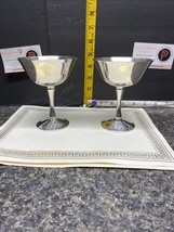 Set Of 2 Vintage Salem Silver Plated Wine Goblets. 4.75” Tall  x 3.75” Wide. - £15.89 GBP