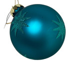 Seasons of Cannon Falls Christmas Ornament Teal Glass Star Ball  Blue 4 ... - £5.29 GBP
