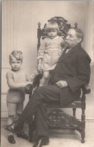 RPPC Grandfather with Darling Children Bideford Studio Photo Postcard G26 - £7.03 GBP