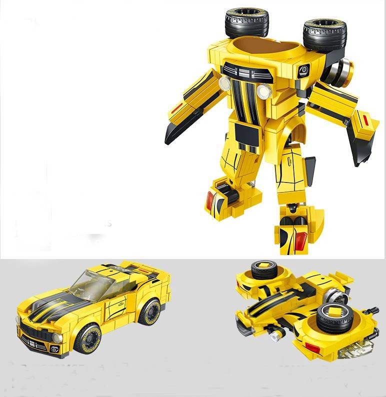 Transformers Yellow Bumblebee Camero Sport Car With Set Custom Minifigures - $37.96