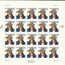 Uncle Sam Sheet of Twenty 22 Cent Postage Stamps Scott 3259 - £10.46 GBP