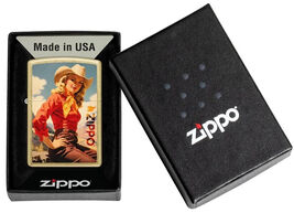 Glamorous Woman Rancher Design, Street Brass Finish   ZIPPO LIGHTER - €24,42 EUR