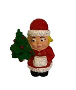 Vtg Wallace Berrie Village Figure  Snow Girl  With  Hand Muff &amp; Christma... - $8.70 CAD