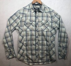 BKE Pearl Snap Shirt Long Sleeve Plaid Tailored Mint Navy Check B2512 Me... - $14.69 BKE Pearl Snap Shirt Long Sleeve Plaid Tailored Mint Navy Check B2512 Me... - $14.69