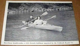 1958 Magazine Photo Hart-Sioux double-ender French Fold Boat Foldcraft Kayak Co. - £6.89 GBP