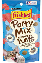 Friskies Party Mix Natural Yums Cat Treats Made with Real Tuna 2.1 oz Friskies P - £11.41 GBP